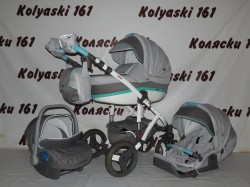 #Детская коляска 3 в 1 Bebe-Mobile Movo R9: люлька, прогулочный блок+авто-люлька