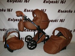 #Bebe-Mobile Marconi коляска 3 в 1 100 % кожа: люлька, прогулочный блок+авто-люлька