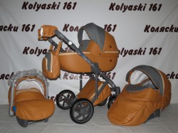 #Bebe-Mobile Marconi BE52 3 в 1 (карамель кожа+черно-белые круги)