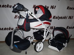 #Adamex Barletta New детская коляска 3 в 1: люлька, прогулочный блок+авто-люлька