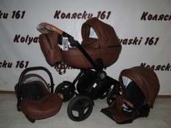 #Verdi Futuro New Brown Suger детская коляска 3 в 1: люлька, прогулочный блок+авто-люлька